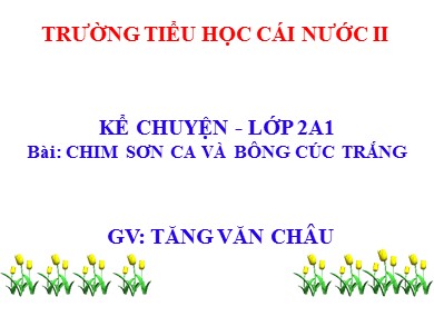 Bài giảng Tiếng việt Lớp 2 - Kể chuyện: Chim sơn ca và bông cúc trắng - Tăng Văn Châu