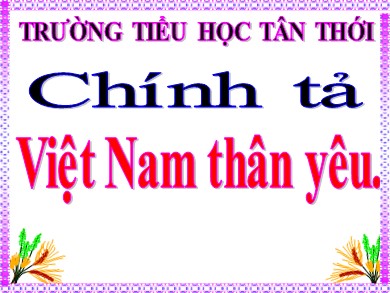 Bài giảng Tiếng việt Lớp 5 - Chính tả: Việt Nam thân yêu - Năm học 2020-2021 - Trường Tiểu học Tân Thới