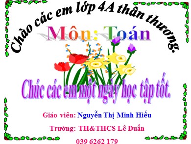 Bài giảng Toán Lớp 4 - Bài: Vẽ hai đường thẳng song song - Nguyễn Thị Minh Hiếu