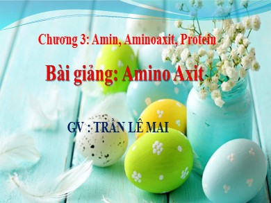 Bài giảng Hóa học Lớp 12 - Bài: Amino Axit