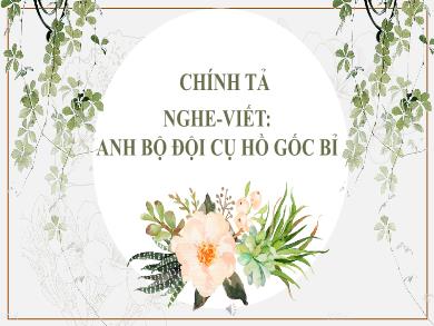 Bài giảng Chính tả 5 - Tuần 4, Bài: Anh bộ đội Cụ Hồ gốc Bỉ