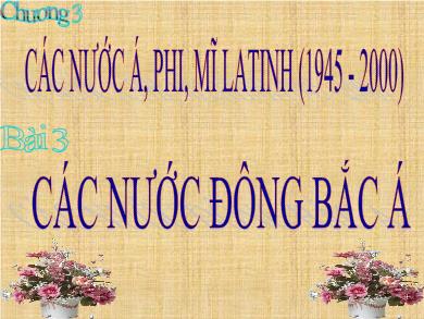 Bài giảng điện tử Lịch sử 12 - Bài 3: Các nước Đông Bắc Á