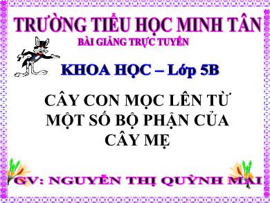 Bài giảng Khoa học 5 - Tuần 26, Bài 54: Cây con mọc lên từ một số bộ phận của cây mẹ - Nguyễn Thị Quỳnh Mai