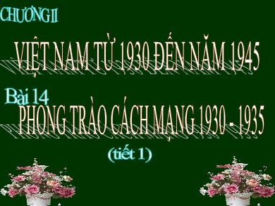 Bài giảng Lịch sử 12 - Bài 14: Phong trào cách mạng 1930-1935 (Tiết 1)