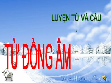 Bài giảng Luyện từ và câu Lớp 5 - Tuần 5, Bài: Từ đồng âm