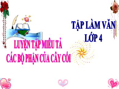 Bài giảng Tập làm văn 4 - Tuần 23, Bài: Luyện tập miêu tả các bộ phận của cây cối - Năm học 2020-2021