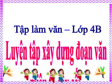 Bài giảng Tập làm văn Lớp 4 - Tuần 24, Bài: Luyện tập xây dựng đoạn văn miêu tả cây cối