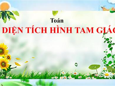 Bài giảng Toán module 9 Lớp 5 - Bài học: Diện tích hình tam giác - Năm học 2021-2022