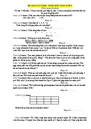 Bộ đề giao lưu Học sinh giỏi Toán Lớp 5 (Có đáp án)