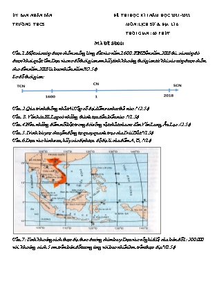 Đề thi học kì I môn Địa lí 6 (Mã đề 01) - Năm học 2021-2022 (Có đáp án)