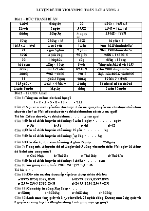 Đề thi Toán Violympic Lớp 4 - Vòng 3 - Năm 2019-2020 (Có đáp án)