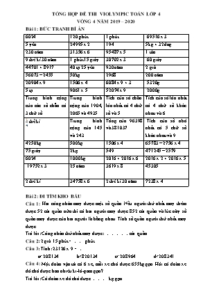 Đề thi Toán Violympic Lớp 4 - Vòng 4 - Năm 2019-2020 (Có đáp án)