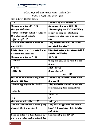 Đề thi Toán Violympic Lớp 4 - Vòng 6 - Năm 2019-2020 (Có đáp án)