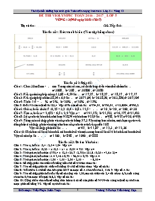 Đề thi Toán Violympic Lớp 5 - Vòng 13 - Trường TH Trần Hưng Đạo