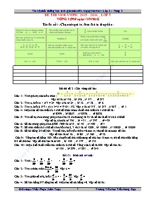 Đề thi Toán Violympic Lớp 5 - Vòng 2