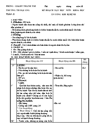 Giáo án Khoa học 4 - Tuần 8, Bài 16: Ăn uống khi bị bệnh