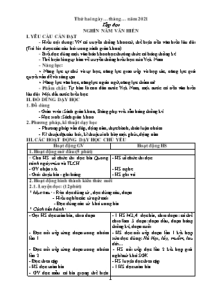 Giáo án khối Lớp 5 - Tuần 2 - Năm học 2021-2022