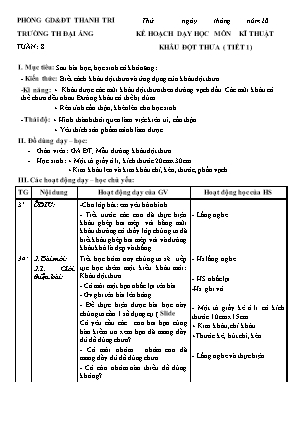 Giáo án Kĩ thuật 4 - Tuần 8, Bài: Khâu đột thưa (Tiết 1)