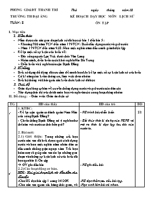 Giáo án Lịch sử 4 - Tuần 8, Bài 6: Ôn tập