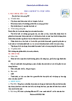 Giáo án Lịch sử 6 Bản đẹp - Bộ sách Kết nối tri thức