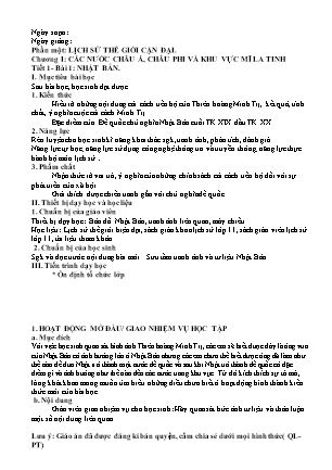 Giáo án môn Lịch sử 11 Bản mới