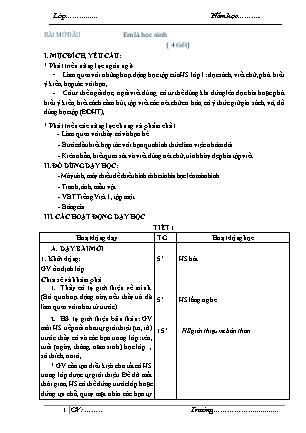 Giáo án Tiếng Việt Cánh diều Lớp 1 - Tuần 1