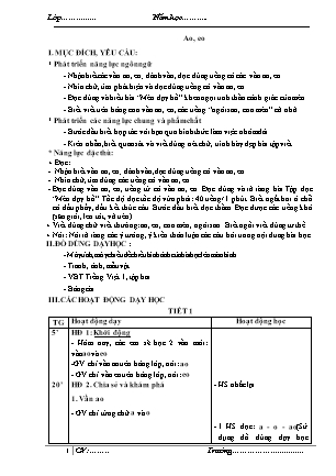 Giáo án Tiếng Việt Cánh diều Lớp 1 - Tuần 21