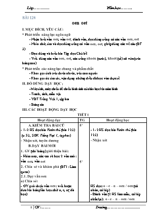 Giáo án Tiếng Việt Cánh diều Lớp 1 - Tuần 24