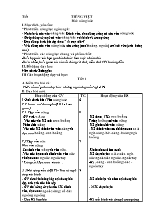 Giáo án Tiếng Việt Cánh diều Lớp 1 - Tuần 25