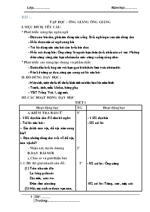 Giáo án Tiếng Việt Cánh diều Lớp 1 - Tuần 30 - Năm học 2020-2021