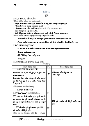 Giáo án Tiếng Việt Cánh diều Lớp 1 - Tuần 4