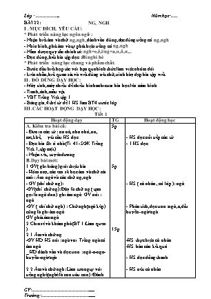 Giáo án Tiếng Việt Cánh diều Lớp 1 - Tuần 5