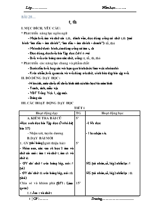 Giáo án Tiếng Việt Cánh diều Lớp 1 - Tuần 6