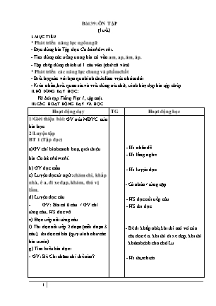 Giáo án Tiếng Việt Cánh diều Lớp 1 - Tuần 8