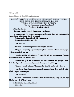 Giáo án Toán module 9 Lớp 5 - Bài học: Diện tích hình tam giác