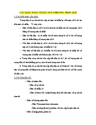 Ôn luyện học sinh giỏi Lớp 3 - Chuyên đề Các dạng toán về dãy số và phương pháp giải