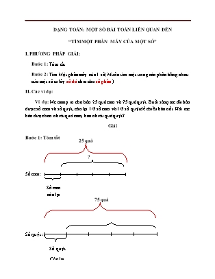 Ôn luyện học sinh giỏi Lớp 3 - Chuyên đề Một số bài toán liên quan đến “Tìm một phần mấy của một số”