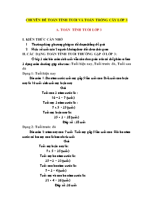 Ôn luyện học sinh giỏi Lớp 3 - Chuyên đề Toán tính tuổi, toán trồng cây