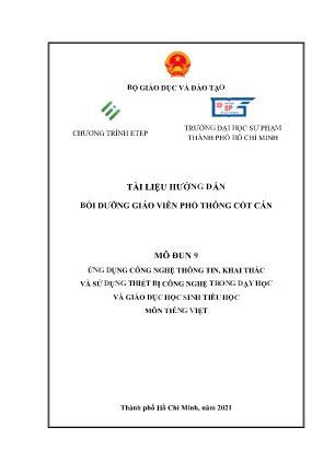 Tài liệu Module 9 - Ứng dụng công nghệ thông tin, khai thác và sử dụng thiết bị công nghệ trong dạy học và giáo dục học sinh tiểu học môn tiếng Việt