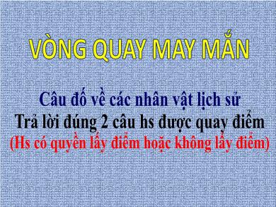 Thiết kế trò chơi học tập - Game Vòng quay may mắn Lịch sử 7