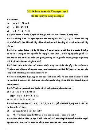 Tổng hợp 252 câu hỏi ôn luyện Toán Violympic Lớp 3