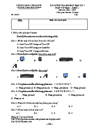 5 Bài kiểm tra định kì cuối học kì I môn Tin học Khối Tiểu học - Năm học 2023-2024 - Trường TH&THCS Vũ Sơn (Có đáp án)