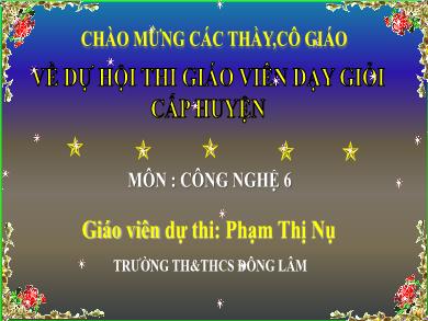 Bài giảng Công nghệ Lớp 6 - Bài 13: Nồi cơm điện và bếp hồng ngoại - Phạm Thị Nụ