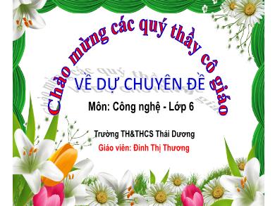 Bài giảng Công nghệ Lớp 6 - Chủ đề 4: Đồ dùng điện trong gia đình - Đinh Thị Thương