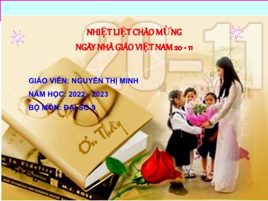 Bài giảng Đại số Lớp 9 - Tiết 13: Luyện tập - Năm học 2022-2023 - Nguyễn Thị Minh