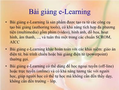 Bài giảng Hướng dẫn thiết kế Bài giảng E-Learning
