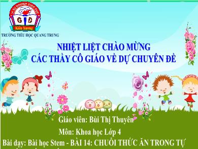 Bài giảng Khoa học Lớp 4 - Bài 14: Chuỗi thức ăn trong tự nhiên (Tiết 2) - Năm học 2023- 2024 - Bùi Thị Thuyên