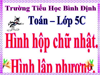 Bài giảng Toán Lớp 5 - Bài: Hình hộp chữ nhật. Hình lập phương - Trường Tiểu học Bình Định