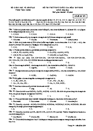 Đề thi thử THPT Quốc gia Lần 1 môn Hóa học Lớp 12 - Mã đề: 209 - Năm học 2017-2018 - Trường THPT Đông Thụy Anh (Kèm đáp án)