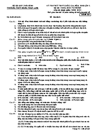 Đề thi thử THPT Quốc gia Lần 2 môn Sinh học Lớp 12 - Mã đề: 263 - Năm học 2017-2018 - Trường THPT Đông Thụy Anh (Kèm đáp án)